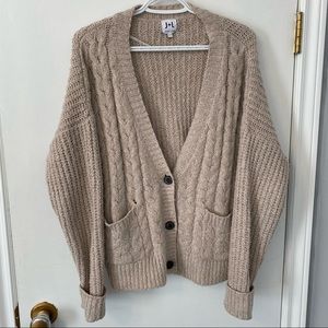 John + Jenn beige oversized cardigan